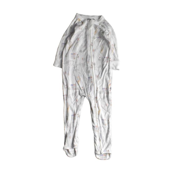 A White Onesies from Kays + Kins in size 6-12M for girl. (Front View)