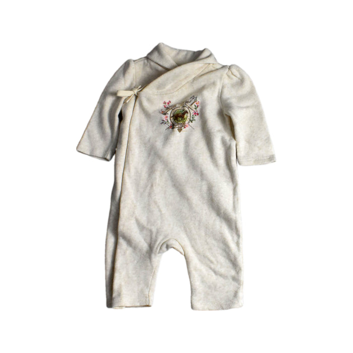 A Ivory Long Sleeve Rompers from Ralph Lauren in size 0-3M for girl. (Front View)
