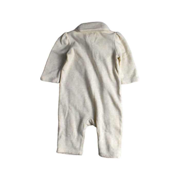A Ivory Long Sleeve Rompers from Ralph Lauren in size 0-3M for girl. (Back View)