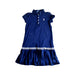 A Navy Short Sleeve Dresses from Polo Ralph Lauren in size 7Y for girl. (Front View)