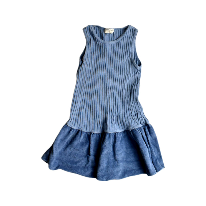 A Blue Sleeveless Dresses from 1 + in the family in size 4T for girl. (Front View)