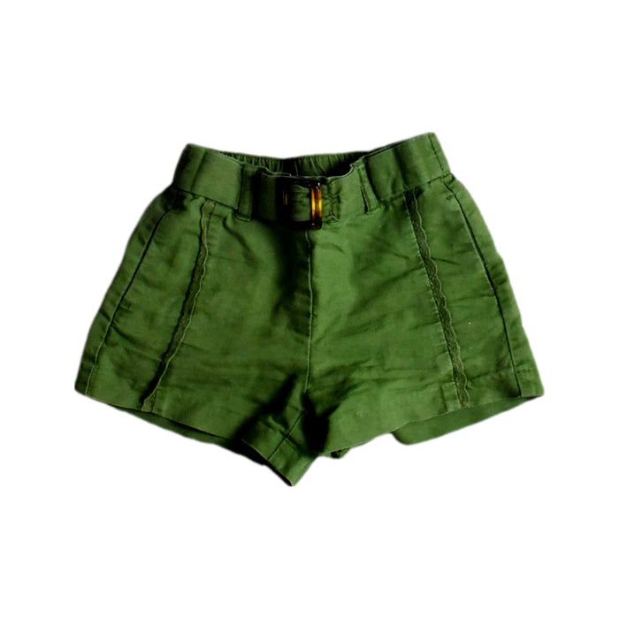 A Green Shorts from Janie & Jack in size 2T for girl. (Front View)