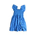A Blue Sleeveless Dresses from Tea in size 10Y for girl. (Back View)