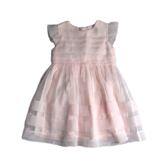 A Pink Sleeveless Dresses from Château de Sable in size 4T for girl. (Front View)