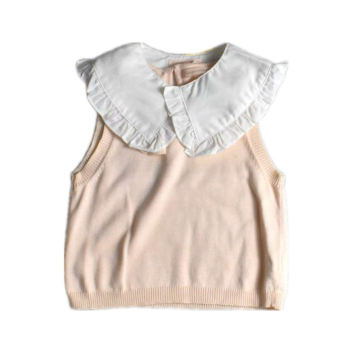 A Peach Sleeveless Tops from Gingersnaps in size 6T for girl. (Front View)