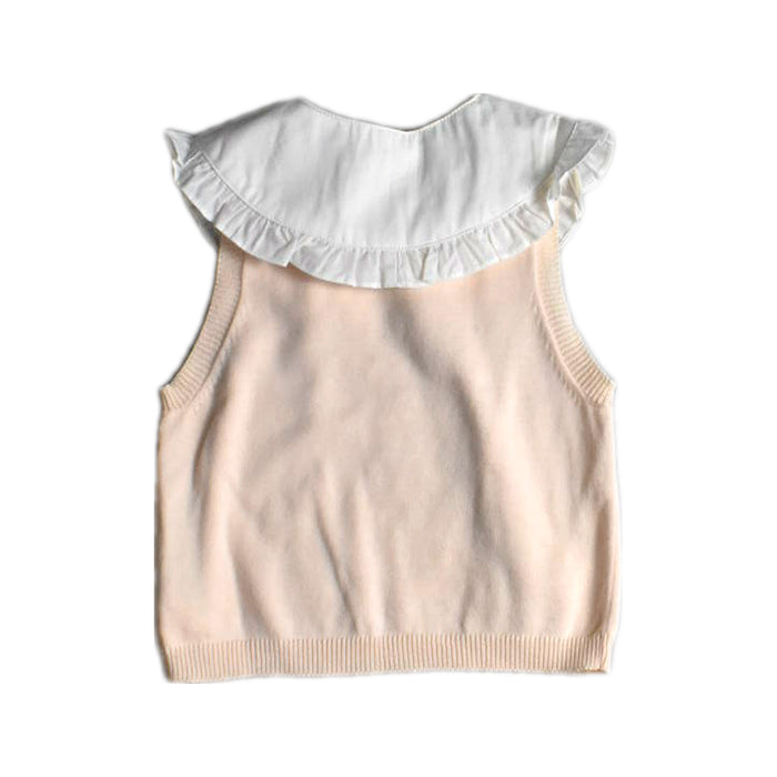 A Peach Sleeveless Tops from Gingersnaps in size 6T for girl. (Back View)
