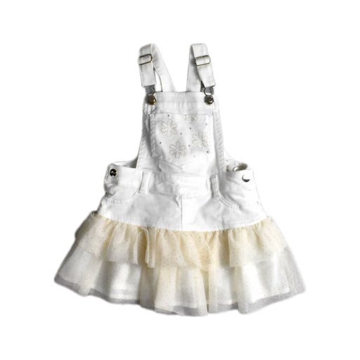 A White Overall Dresses from Mayoral in size 2T for girl. (Front View)