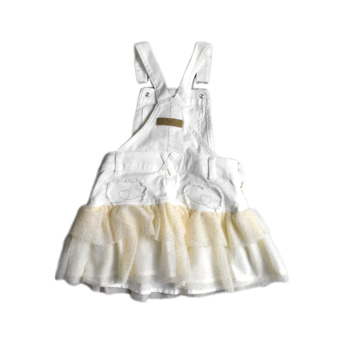 A White Overall Dresses from Mayoral in size 2T for girl. (Back View)