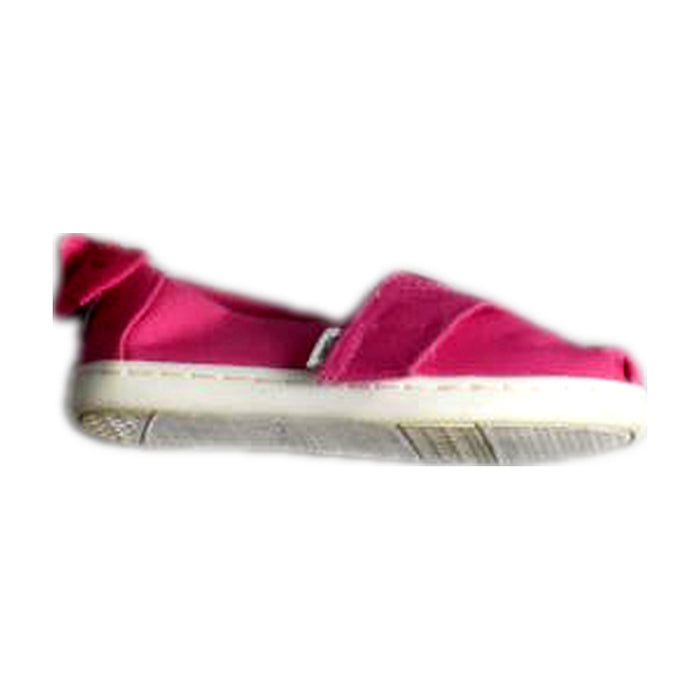 A Pink Slip Ons from Toms in size 18-24M for girl. (Front View)