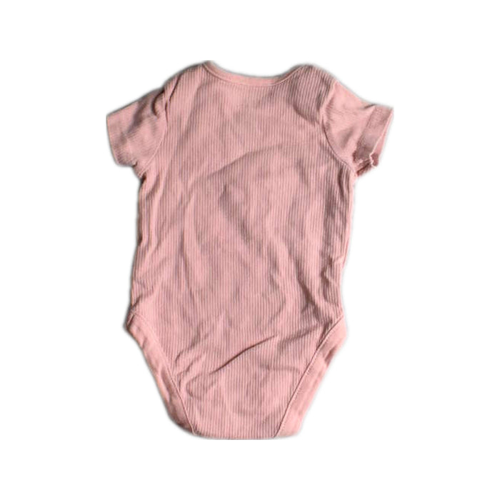 A Pink Short Sleeve Bodysuits from DKNY in size 3-6M for girl. (Back View)