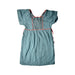 A Teal Short Sleeve Dresses from Chateau de Sable in size 12Y for girl. (Front View)