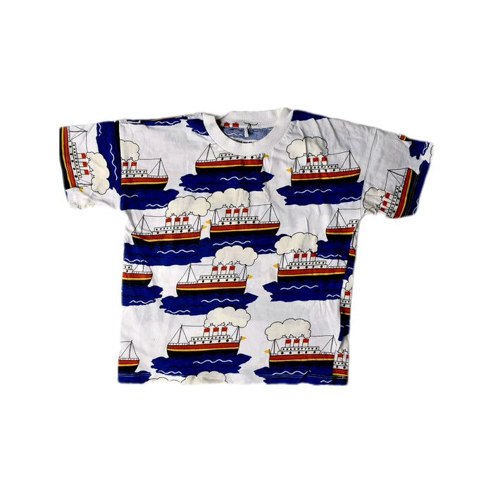 A Blue Short Sleeve T Shirts from Mini Rodini in size 5T for boy. (Front View)
