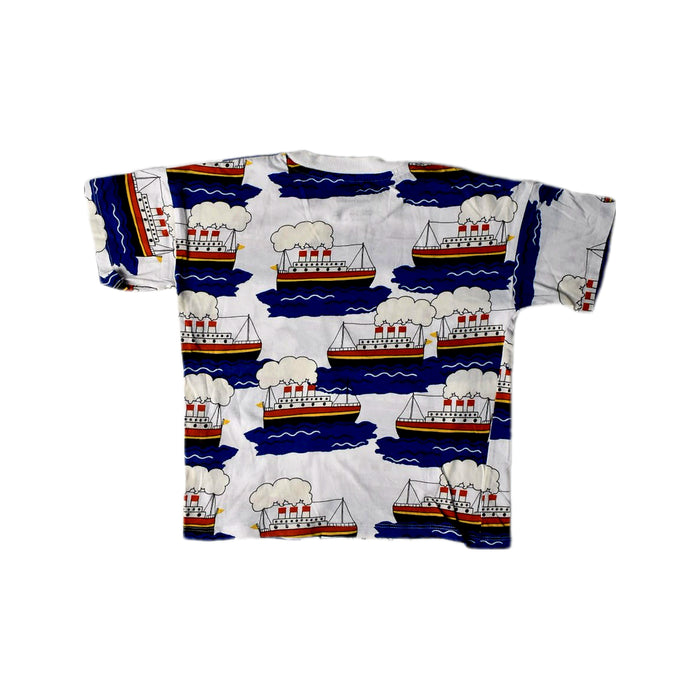 A Blue Short Sleeve T Shirts from Mini Rodini in size 5T for boy. (Back View)