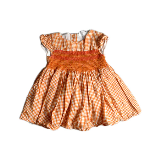 A Orange Sleeveless Dresses from Château de Sable in size 12-18M for girl. (Front View)