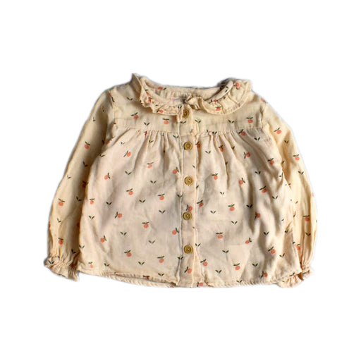 A Beige Long Sleeve Shirts from Bonheur du Jour in size 2T for girl. (Front View)