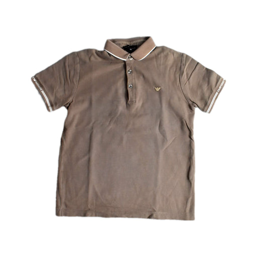A Taupe Short Sleeve Polos from Armani in size 12Y for boy. (Front View)