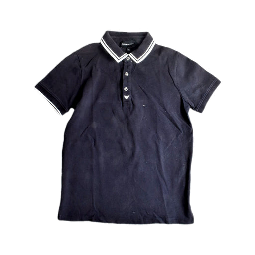 A Black Short Sleeve Polos from Armani in size 12Y for boy. (Front View)