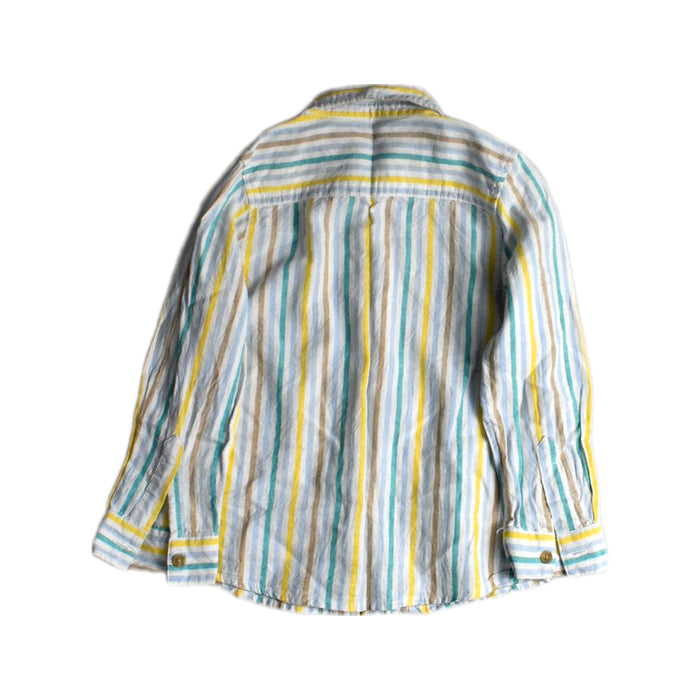 A Blue Long Sleeve Shirts from Seed in size 5T for boy. (Back View)