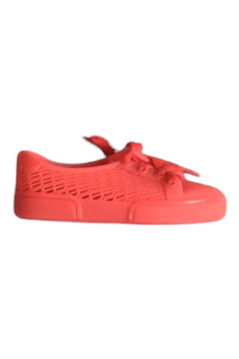 A Pink Sneakers from Mini Melissa in size 3T for girl. (Front View)