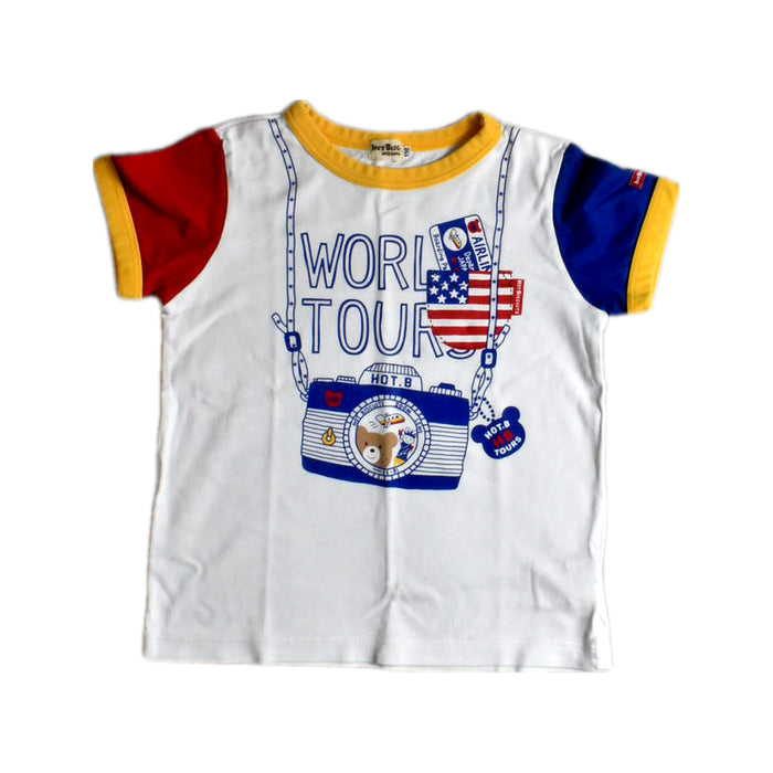 A White Short Sleeve T Shirts from Miki House in size 4T for neutral. (Front View)