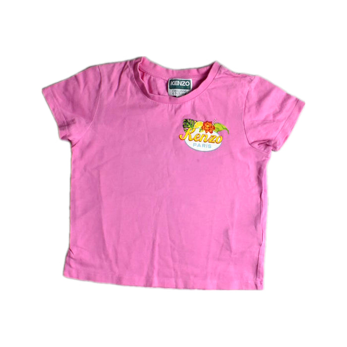 A Pink Short Sleeve T Shirts from Kenzo in size 5T for girl. (Front View)