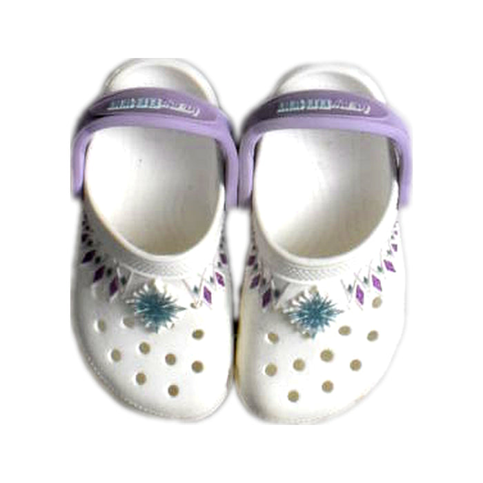 A White Sandals from Crocs in size 4T for girl. (Back View)