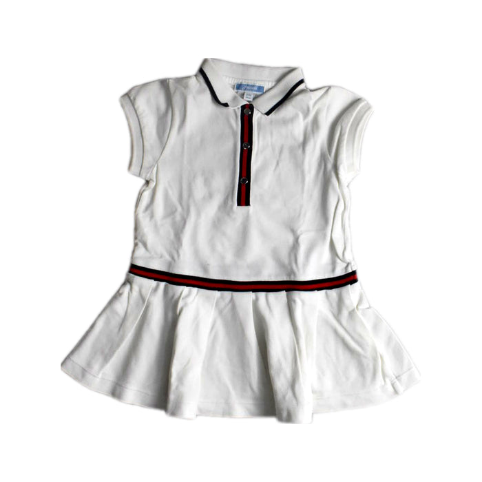 A White Short Sleeve Dresses from Jacadi in size 2T for girl. (Front View)