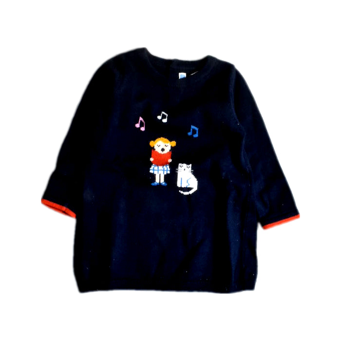 A Black Long Sleeve Dresses from Jacadi in size 12-18M for girl. (Front View)