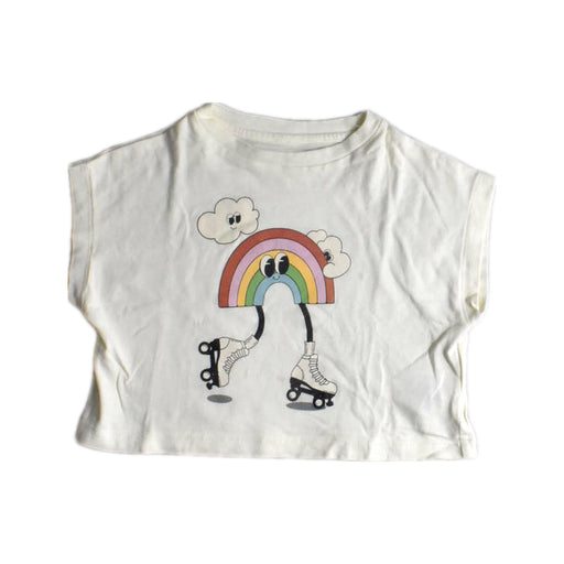 A White Sleeveless T Shirts from Gingersnaps in size 4T for girl. (Front View)