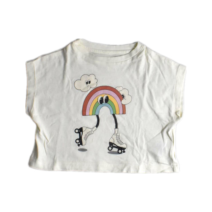 A White Sleeveless T Shirts from Gingersnaps in size 4T for girl. (Front View)