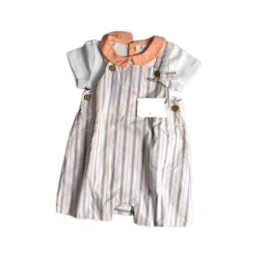 A White Short Sleeve Rompers from Château de Sable in size 3-6M for girl. (Front View)