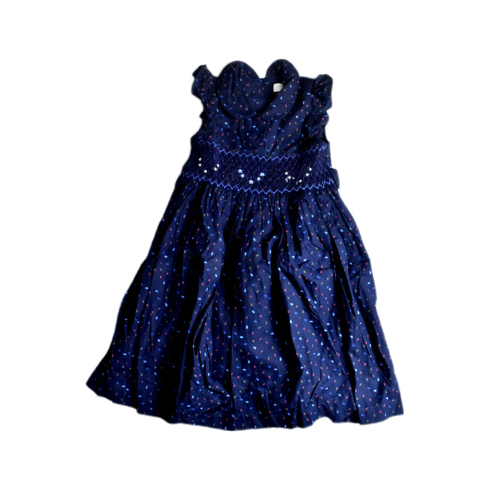 A Navy Sleeveless Dresses from Trousseau Petit in size 2T for girl. (Front View)