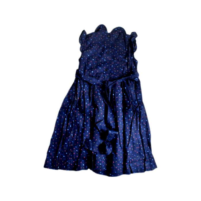 A Navy Sleeveless Dresses from Trousseau Petit in size 2T for girl. (Back View)