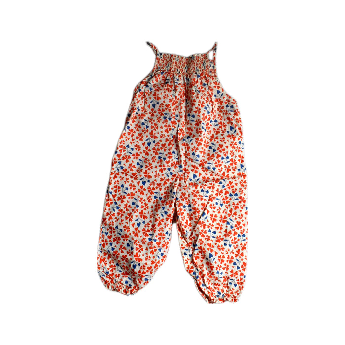 A Red Long Overalls from Bonpoint in size 2T for girl. (Back View)