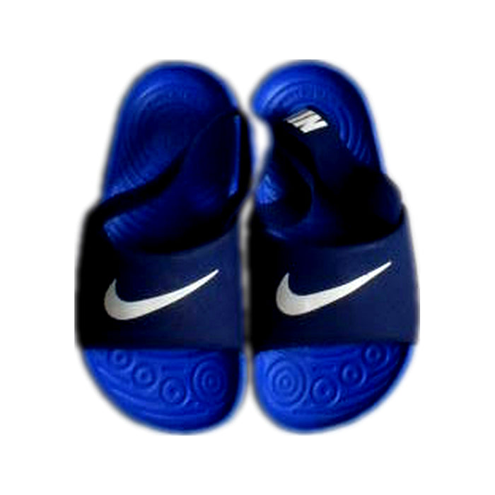 A Blue Slippers from Nike in size 3T for neutral. (Back View)