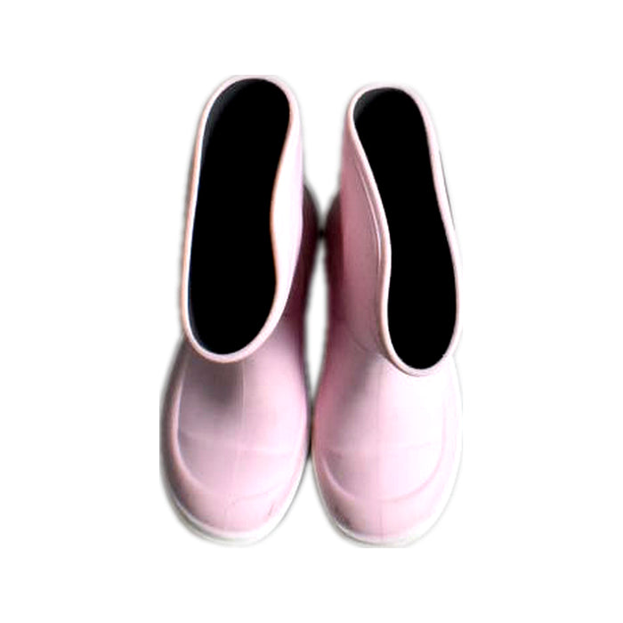 A Pink Rain Boots from Méduse in size 4T for girl. (Back View)