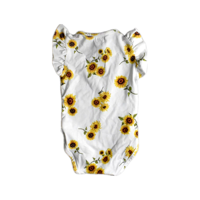 A White Short Sleeve Bodysuits from Snuggle Hunny Kids in size 6-12M for girl. (Back View)