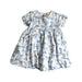A Blue Short Sleeve Dresses from Elly in size 6-12M for girl. (Front View)