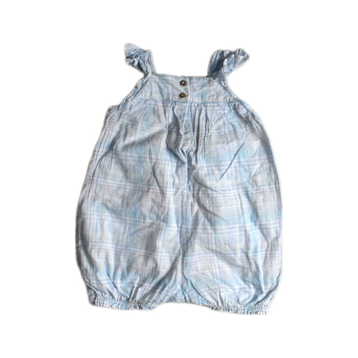 A Blue Sleeveless Rompers from Château de Sable in size 3-6M for girl. (Back View)