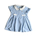 A Blue Short Sleeve Dresses from Balabala in size 6-12M for girl. (Front View)