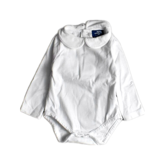 A White Long Sleeve Bodysuits from Thomas Brown in size 3-6M for boy. (Front View)