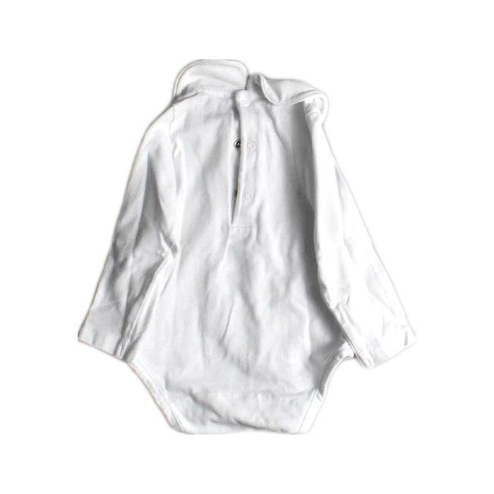 A White Long Sleeve Bodysuits from Thomas Brown in size 3-6M for boy. (Back View)