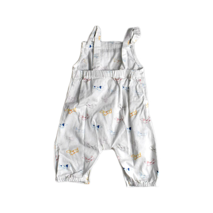 A White Long Overalls from Elly in size 3-6M for boy. (Back View)