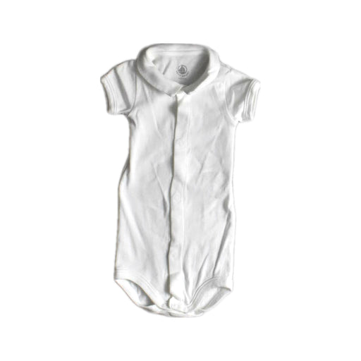 A White Short Sleeve Bodysuits from Petit Bateau in size 3-6M for boy. (Front View)