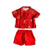 A Red Shorts Sets from Elly in size 3-6M for boy. (Front View)