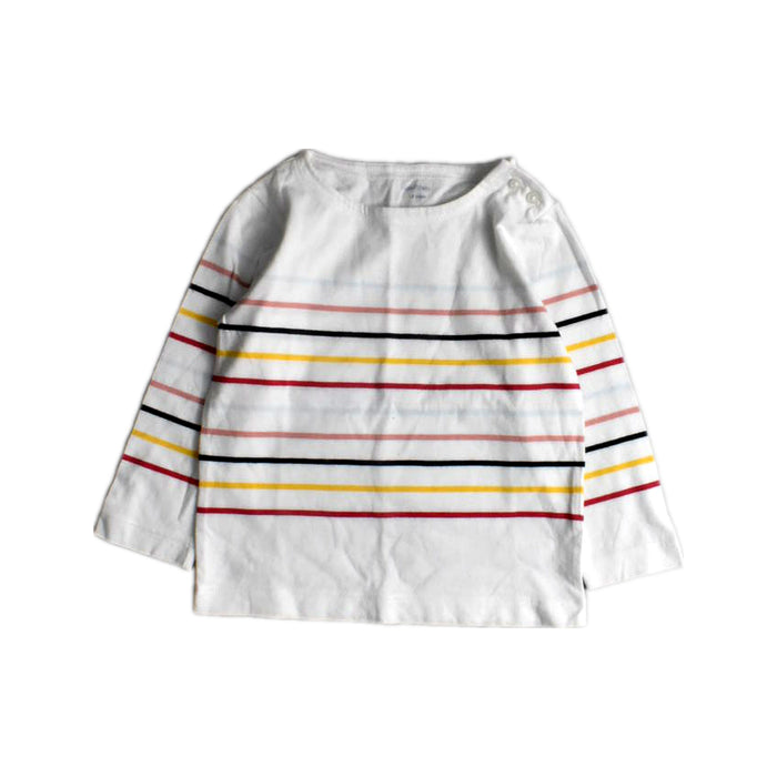 A White Long Sleeve T Shirts from Bout'Chou in size 12-18M for boy. (Front View)