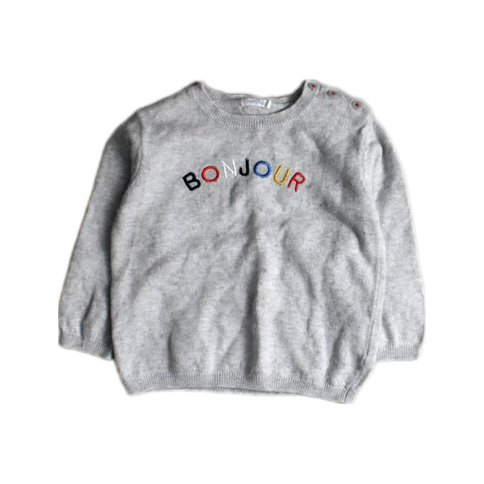 A Grey Knit Sweaters from Bout'Chou in size 2T for boy. (Front View)