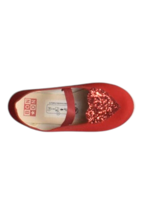 A Red Flats from Bonton in size 4T for girl. (Front View)