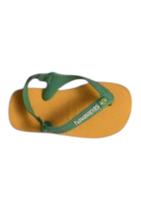 A Orange Flip Flops from Havaianas in size 3T for girl. (Front View)