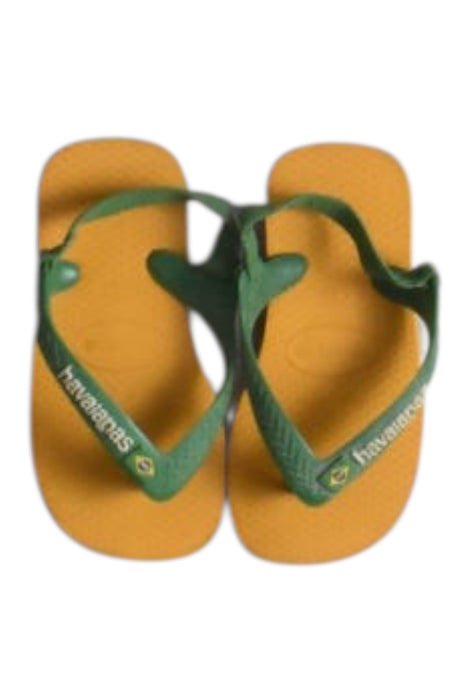 A Orange Flip Flops from Havaianas in size 3T for girl. (Back View)